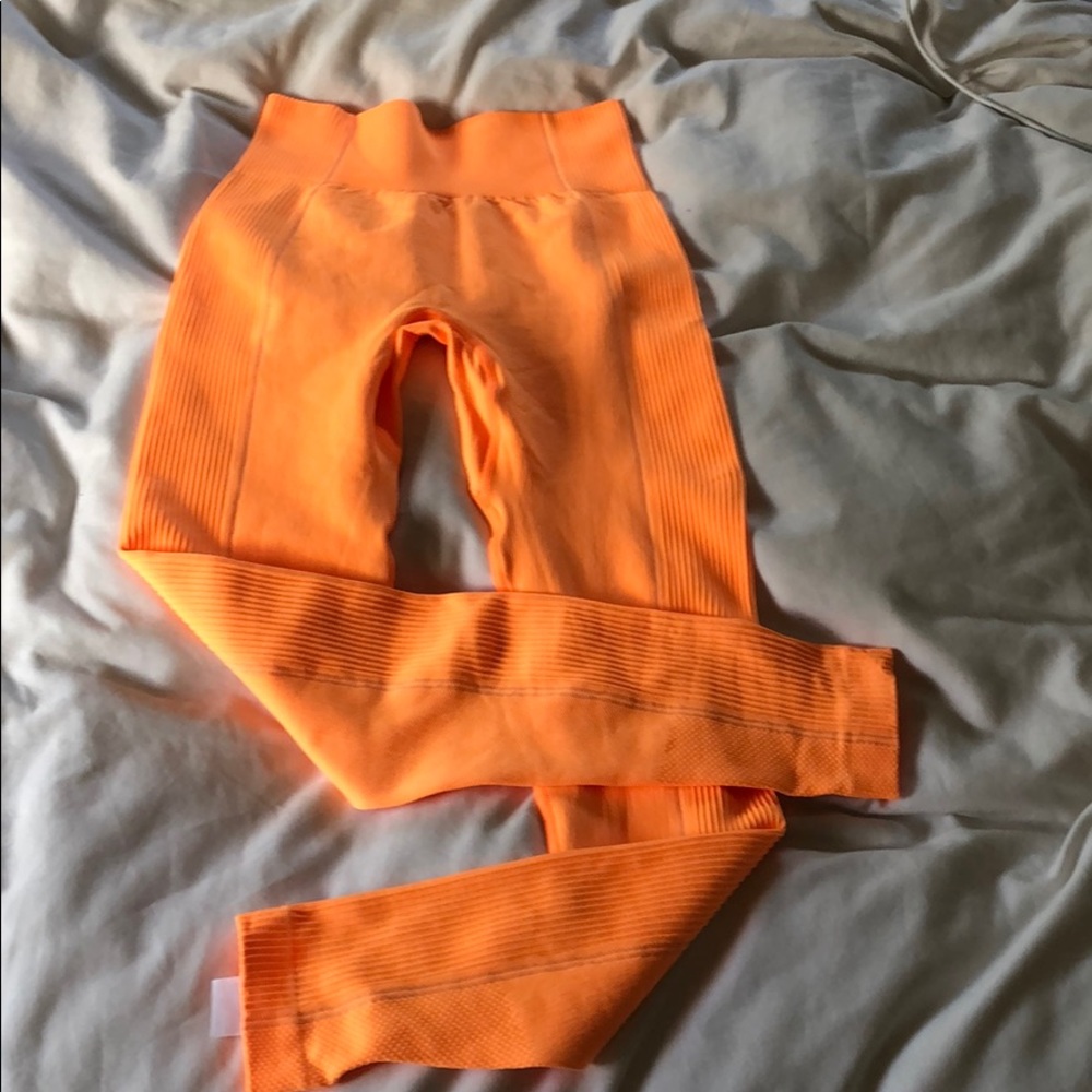 Brand new neon orange gym shark yoga pants!